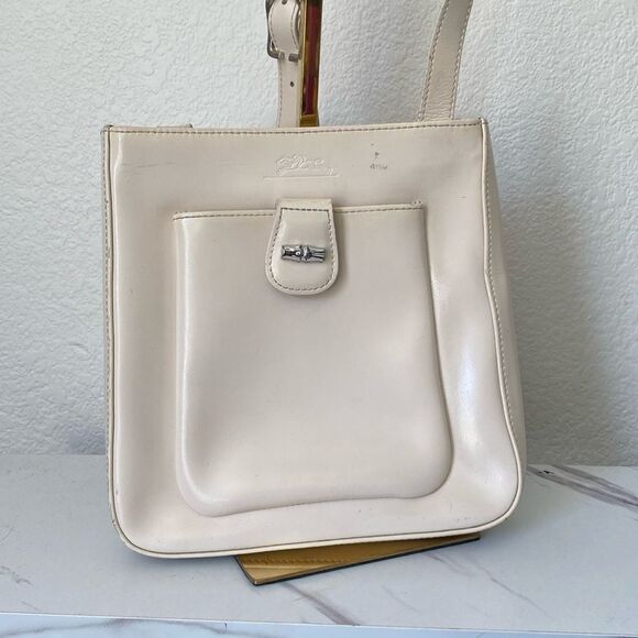 Vintage White Tan Longchamp Bag - Picture 1 of 13